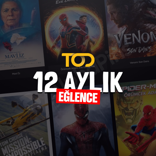 TOD 12 Aylık Eğlence Paketi (4 Ekran)